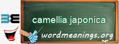 WordMeaning blackboard for camellia japonica